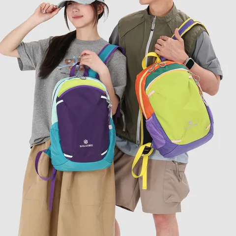Gran Capacidad Impermeable Nylon Aire Libre Viaje Mochila Unisex Bloque de Color Senderismo para Deporte Viaje