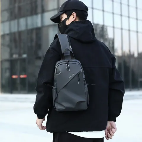 Bolso de Pecho Casual de Tela Oxford para Hombre Moda Impermeable Bandolera Deportiva Diaria Ligera