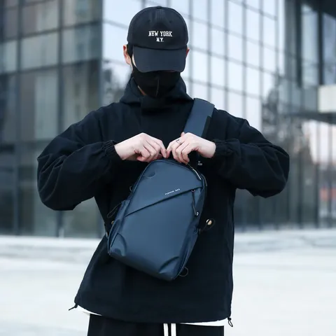 Bolso de Pecho Casual de Tela Oxford para Hombre Moda Impermeable Bandolera Deportiva Diaria Ligera