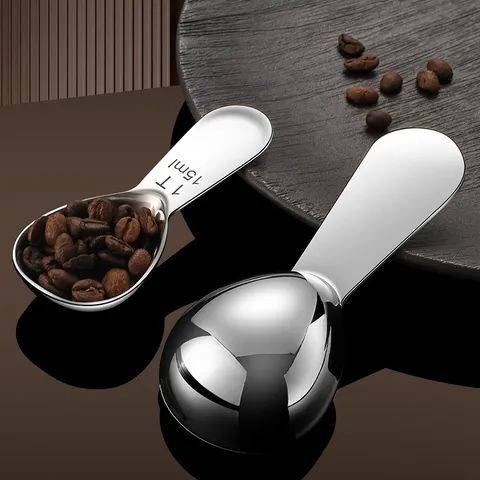 304 Stainless Steel Coffee Measuring Spoon Kitchen Baking Scale Scoop For Powder Milk And Oatmeal Daily Use