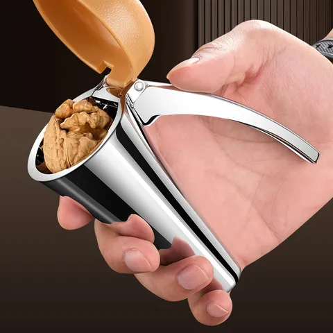 Zinc Alloy Nut Cracker Heavy Duty Walnut Pliers Metal Shell Opener Kitchen Tool With Splashproof Cover