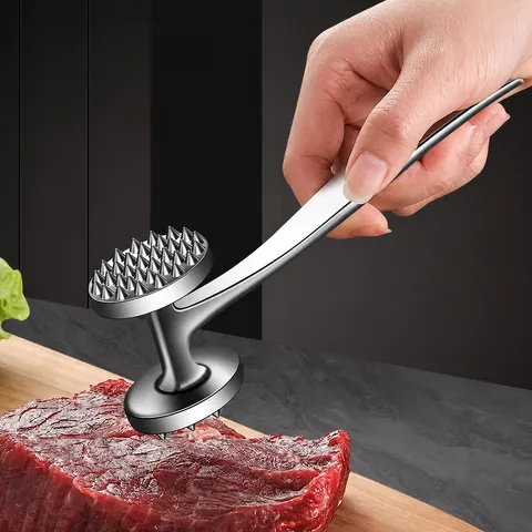 Heavy Duty Zinc Alloy Meat Tenderizer Double Sided Mallet Hammer For Kitchen Steak Meat Cooking Tool