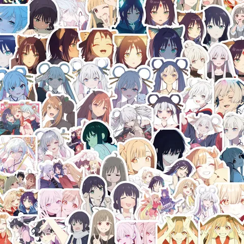 Süße Anime Graffiti Aufkleber Wasserdichte Vinyl Abziehbilder Für Koffer Handyhülle Laptop Ästhetische Dekoration
