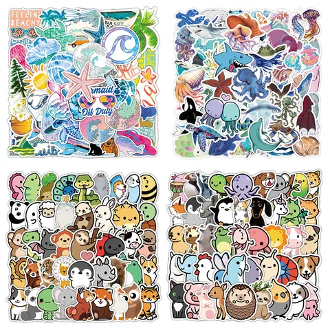 Meerestiere Cartoon Graffiti Aufkleber Wasserdichte Abziehbilder Für Gepäck Laptop Skateboard Handy Ästhetische Dekoration