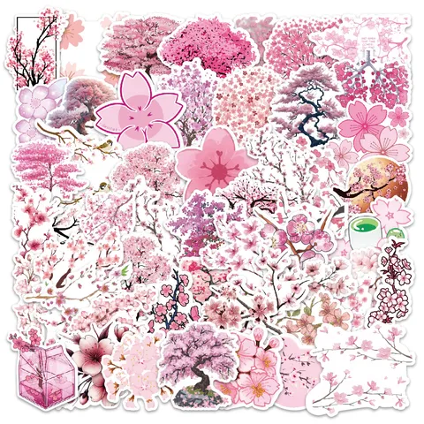 Kirschblüte Aufkleber Ästhetisch Süß Kawaii Blumen Aufkleber Wasserdichte Vinyl Aufkleber Für Journaling Scrapbooking Wasserflasche