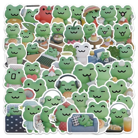 Süße Cartoon Glücksfrosch Wasserdichte PVC Graffiti Aufkleber Für Koffer Laptop Auto Wasserflasche Dekor