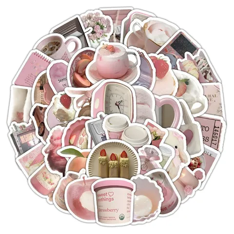 Vintage Ins Style Waterproof Stickers Cute Mixed Pattern Decals For Helmet Luggage Diary Water Bottle Decoration