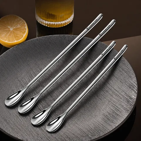 316 Stainless Steel Long Handle Mixing Spoon Coffee Spoon Cocktail Bar Spoon Dessert Spoon Kitchen Tableware