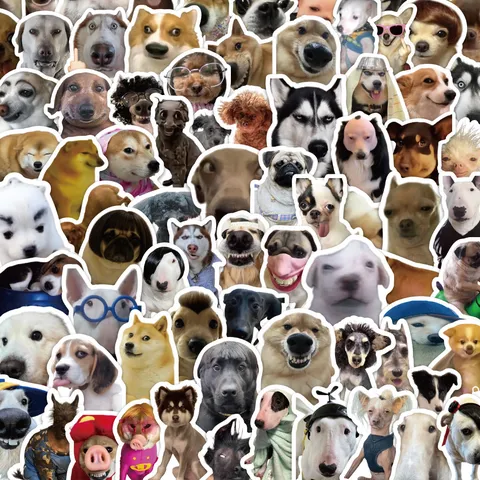 Ugly Dog Meme Stickers Waterproof PVC Cartoon Graffiti Decals For Water Bottle Phone Case Luggage Laptop Cute Decor
