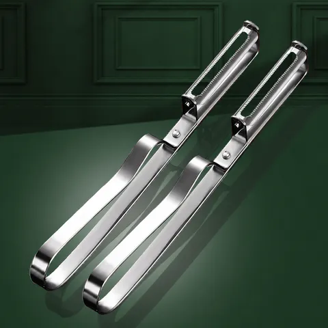 Stainless Steel Potato Peeler Kitchen Fruit Vegetable Peeler Tool Ergonomic Handle Sharp Serrated Blade Modern Gadget