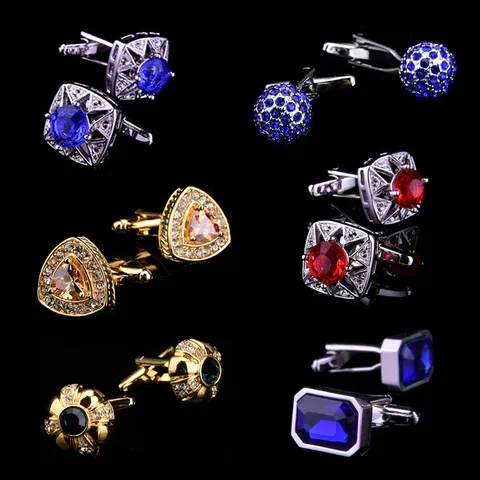 Klassische Französische Manschettenknöpfe Für Herren Kupfer Minimalistisch Geometrisch Strass Business Hemd Manschettenknöpfe