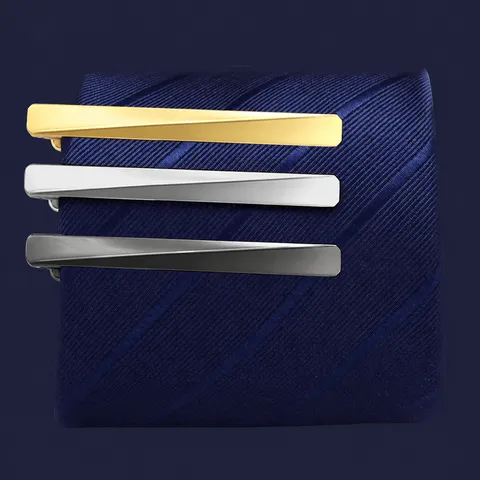 Classic Minimalist Brass Tie Clip For Men Business Formal Suit Tie Pin Metal Tie Bar Clip Gentleman Fashion Accessories