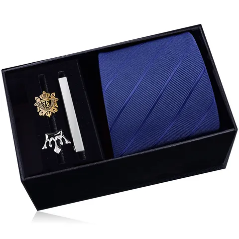 Herren Business Anzug Krawatte Set Luxus Jacquard Gewebte Krawatte Mit Manschettenknöpfen Krawattenklammer Geschenkbox Mode Accessoires