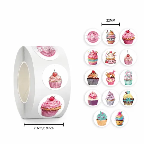 Cupcake Rollen Aufkleber Süße Dessert Dekorative Selbstklebende Aufkleber Für Tagebuch Sammelalbum Wasserflasche Geschenke