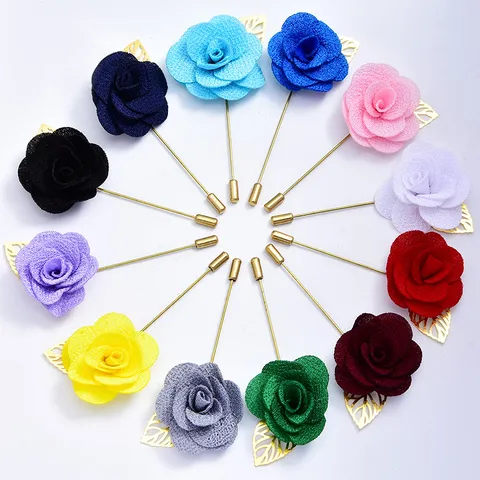 Broche Fleur Camélia en Tissu Élégante Rose Épinglette Costume de Mariage Corsage Bijou de Mode Cadeau pour Femmes