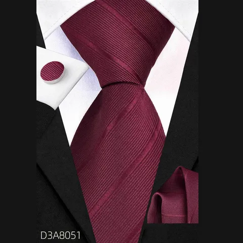 Herren Business Krawattenset Gestreifte Krawatte Einstecktuch Manschettenknöpfe Formeller Anzug Hochzeit Büro Polyester Halsbekleidung