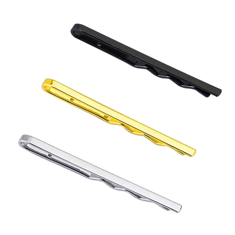 Hommes Affaires Formel Cuivre Pince à Cravate Simple Étroit Couleur Unie Lisse Pince Cravate Mariage Bureau Costume Accessoires