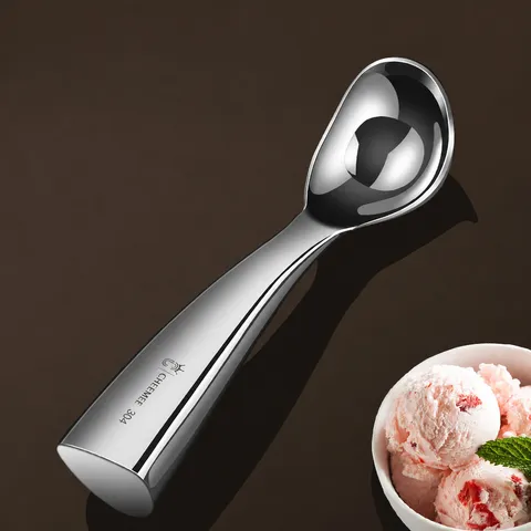 Stainless Steel Ice Cream Scoop Thickened Metal Fruit Digger Kitchen Tool Modern Ice Cream Ball Maker Spoon
