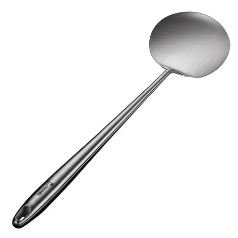 316 Stainless Steel Cooking Shovel Kitchen Spatula Thickened One-Piece Long Handle Rounded Spoon Shovel Cookware Tool