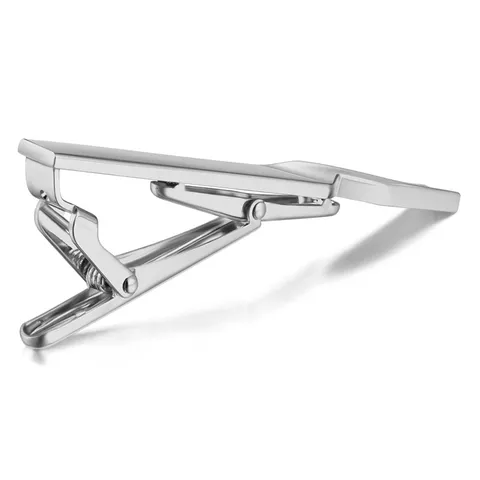 Pince à Cravate Minimaliste en Laiton et Alliage Pince Bec de Canard Brillante Lisse Costume Formel d'Affaires Épingle de Cravate