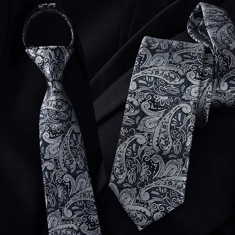 Herren Vintage Paisley Jacquard Krawatte Business Formelle Krawatte Einstecktuch Set