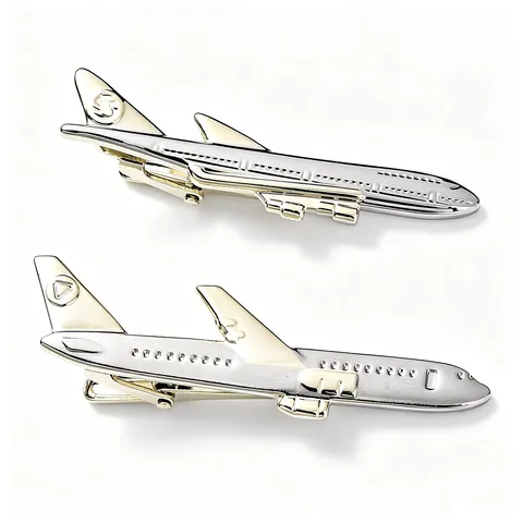 Herren Flugzeug Kriegsschiff Krawattenklammer Gold Silber Plattiert Metall Krawattennadel Geschäft Hochzeit Anzug Zubehör