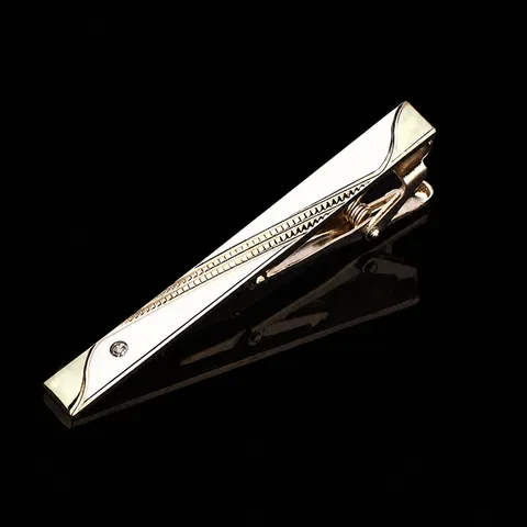Herren Business Krawattenklammer Minimalistisch Metall Krawattennadel Mit Kette Gold Geometrisch Strass Krawattenhalter Formelle Anzug Zubehör