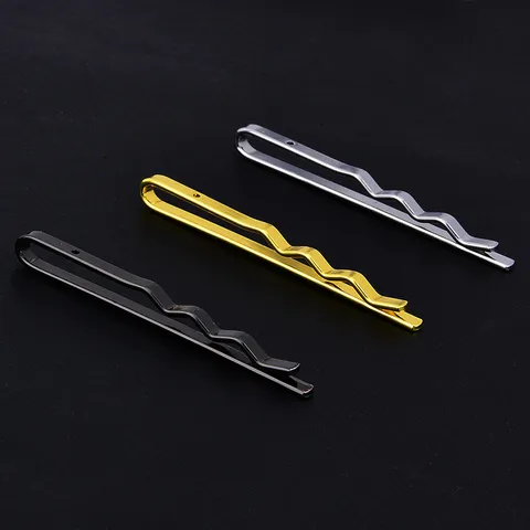 Hommes Affaires Formel Cuivre Pince à Cravate Simple Étroit Couleur Unie Lisse Pince Cravate Mariage Bureau Costume Accessoires