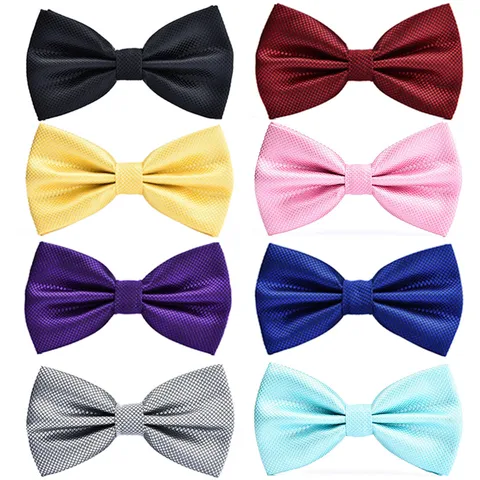 Britischer Stil Herren Fliege Doppellagig Jacquard Karo Fliege Hochzeit Party Business Formelle Halsbekleidung