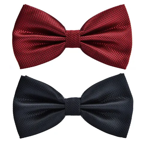 Britischer Stil Herren Fliege Doppellagig Jacquard Karo Fliege Hochzeit Party Business Formelle Halsbekleidung