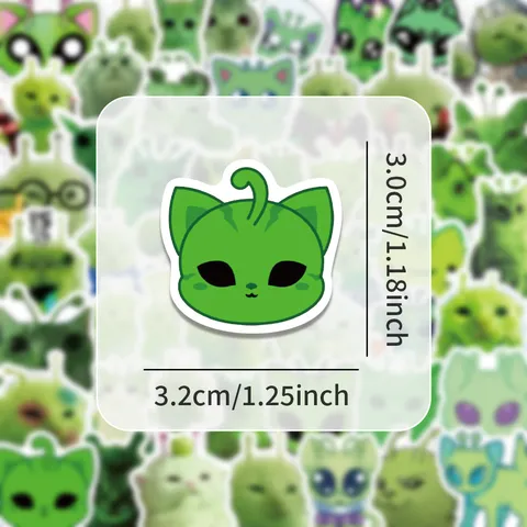 Wasserdichte PVC Alien Katze Cartoon Graffiti Aufkleber Sticker Pack Für Laptop Gitarre Koffer Auto Handyhülle Dekoration
