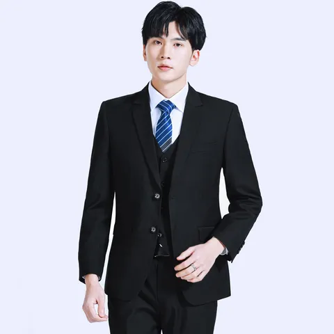Men Casual Business Slim Fit Suit Jacket Professional Formal Single Breasted Polyester Blazer Outerwear