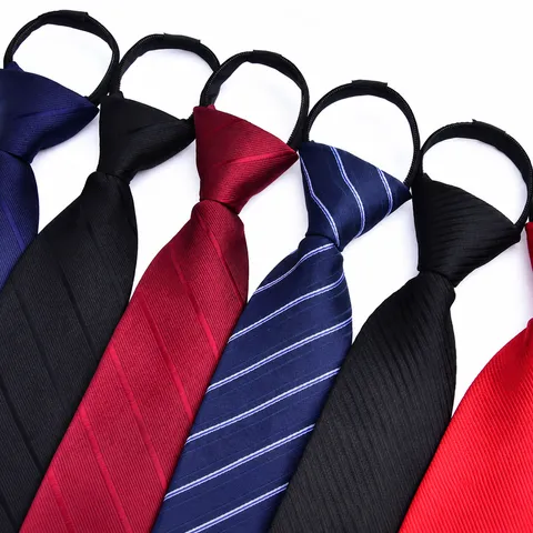 Herren Business Reißverschluss Krawatte Vorgebunden Einfach Krawatte Berufsuniform Hochzeit Party Formelle Halstuch Polyester