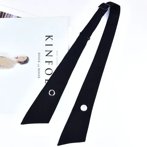 Stile Preppy Tinta Unita Farfallino Incrociato Accessorio per Camicia Uniforme JK Con Bottone di Perla Cravatta in Seta di Poliestere per Donne