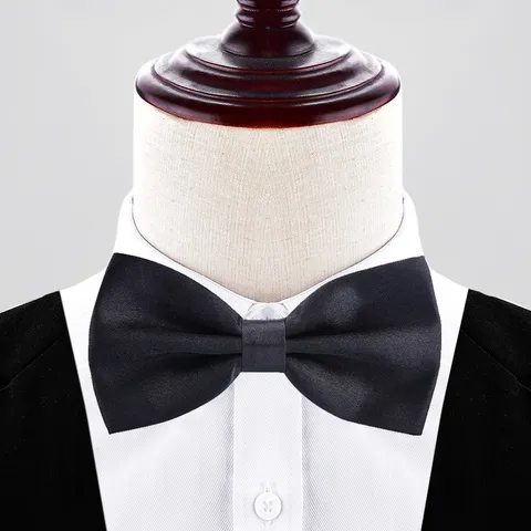 Herren Formelle Einfarbige Fliege Klassische Doppellagige Bräutigam Trauzeuge Hochzeit Fliege Business Party Halsschmuck