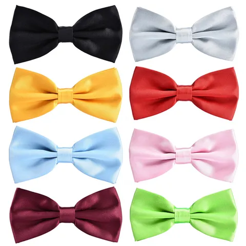 Herren Formelle Einfarbige Fliege Klassische Doppellagige Bräutigam Trauzeuge Hochzeit Fliege Business Party Halsschmuck