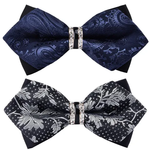 Herren Formelle Fliege Kristall Strass Spitz Fliege Hochzeit Business Anzug Halsschmuck Party Accessoires