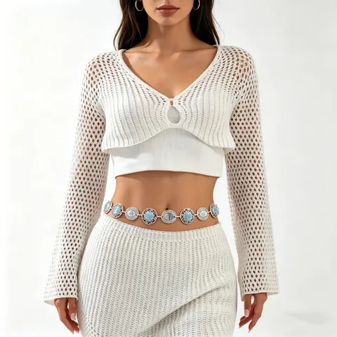 Bohemian Ocean Beach Style Metal Waist Chain For Women Starfish Shell Flower Artificial Pearl Tassel Belt Jewelry Dress Accessories