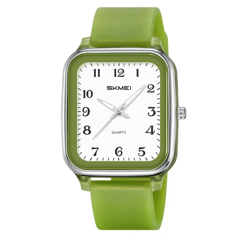 Orologio al Quarzo Quadrato Minimalista SKMEI per Uomo Donna Studente Luminoso Impermeabile Orologio da Polso Analogico con Cassa in ABS Cinturino in TPU Nylon