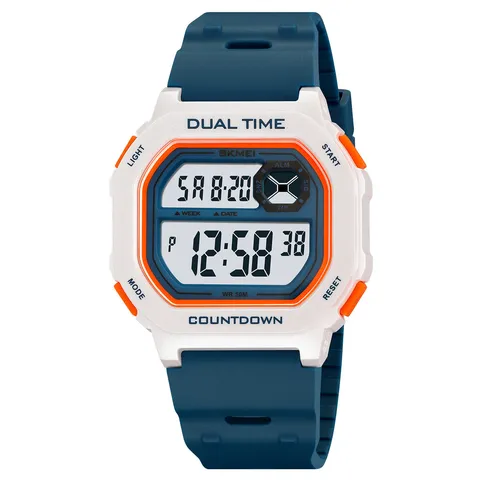 Orologio Sportivo Digitale Impermeabile Quadrato da Studenti Orologio Elettronico Multifunzionale All aperto Con Retroilluminazione EL Sveglia Conto Alla Rovescia Doppio Orario