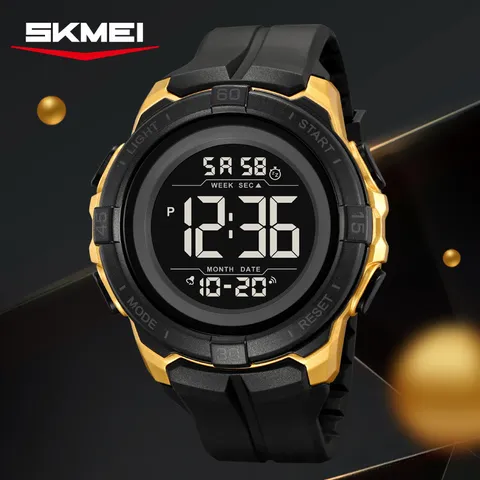Orologio Digitale Sportivo da Uomo SKMEI Impermeabile Cronografo Multifunzione Doppio Orario Allarme Retroilluminazione ABS PU Orologio da Polso Studente all'Aperto