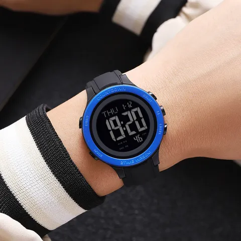 Orologio Digitale Multifunzionale da Uomo Impermeabile Sportivo all'Aperto Cinturino in Silicone Orologio da Polso Elettronico