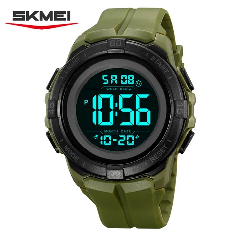 Orologio Digitale Sportivo da Uomo SKMEI Impermeabile Cronografo Multifunzione Doppio Orario Allarme Retroilluminazione ABS PU Orologio da Polso Studente all'Aperto