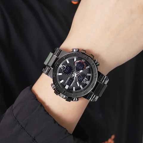 Orologio Sportivo SKMEI da Uomo Doppia Visualizzazione Impermeabile Digitale Analogico LED Sveglia Conto alla Rovescia ABS TPE Orologio