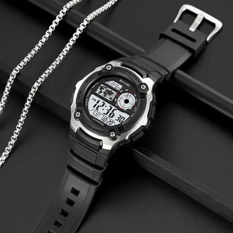Men Digital Sports Watch Dual Time Alarm Stopwatch Waterproof Military Tactical Wristwatch Outdoor Electronic Watch For Men