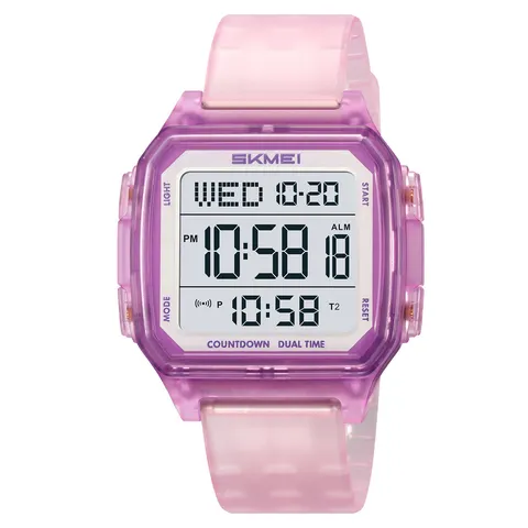 Orologio Digitale SKMEI per Uomo Donna Impermeabile Cassa Quadrata Cinturino in TPU Doppia Ora Conto alla Rovescia Allarme Retroilluminazione Orologio Sportivo