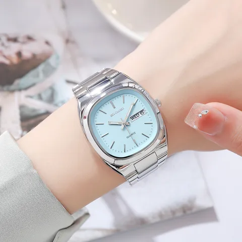 Orologio al Quarzo Minimalista in Acciaio Inossidabile per Uomo Donna Orologio da Polso Impermeabile con Calendario Casual per Coppie