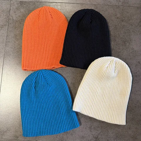 Koreanische Herbst Winter Y2K Einfarbige Beanie Mütze Herren Damen Dicke Strickmütze Streetwear Warme Skull Cap