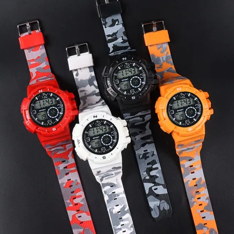 Kinder Camouflage Digitaluhr Multifunktion Wasserdicht Sportuhr Für Jungen Jugendliche Leuchtende Alarm Stoppuhr Uhr