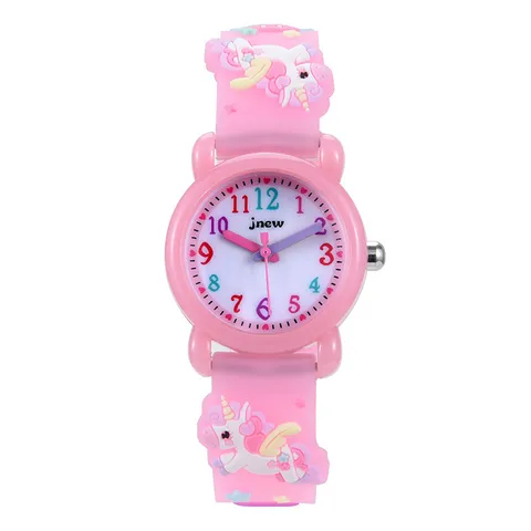 Kinder Cartoon 3D Einhorn Wasserdichte Quarzuhr Für Mädchen Jungen Silikonarmband Schüler Analoge Armbanduhr Zeitlehrer